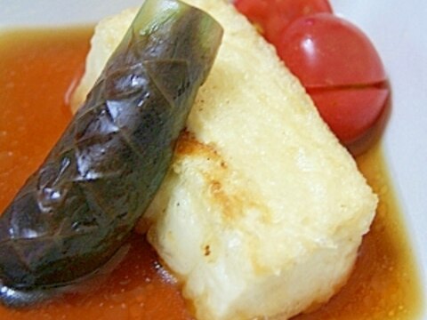 なすと揚げ出し豆腐の煮浸し